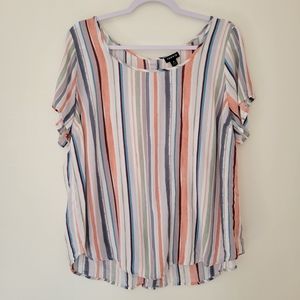 Torrid Striped Cozy Button Back Top‎ Size 0, Large